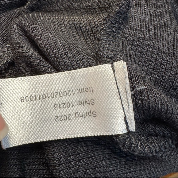 Marine Layer Women's Black Lexi Rib Twist Front Short Sleeve T-Shirt Top Size M - Picture 6 of 8